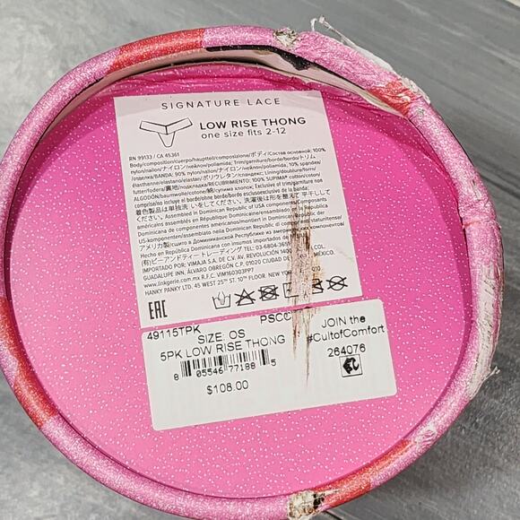 Hanky Panky Thongs Signature Low-Rise Stretch Lace Thongs 5 Pair OS Style 4911 - Picture 6 of 9